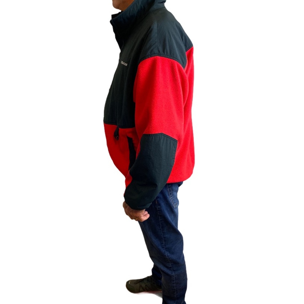 COLUMBIA Titanium Vintage Red Black Fleece Full Zip XL - Picture 4 of 4